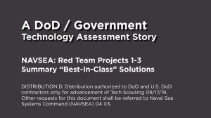 NAVSEA: Red Team Projects 1-3 Summary